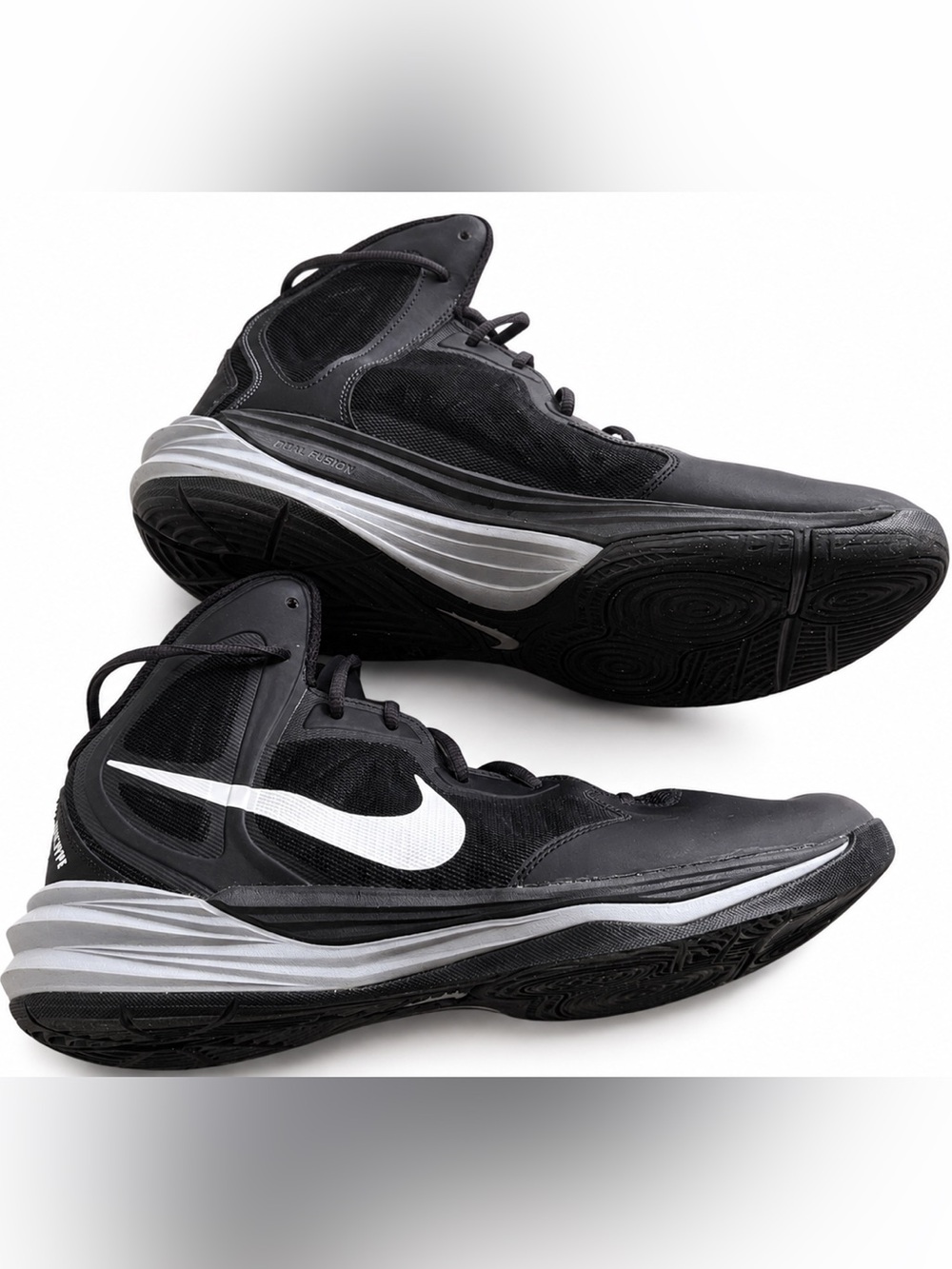 Nike Men's Black and White High-Top Athletic Basketball Shoes